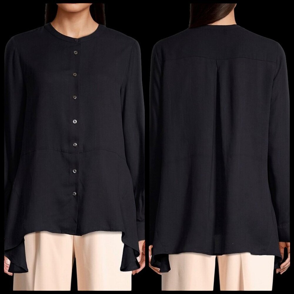 Harshman Ornella Navy Draped Button Tunic Plus 2X NWT